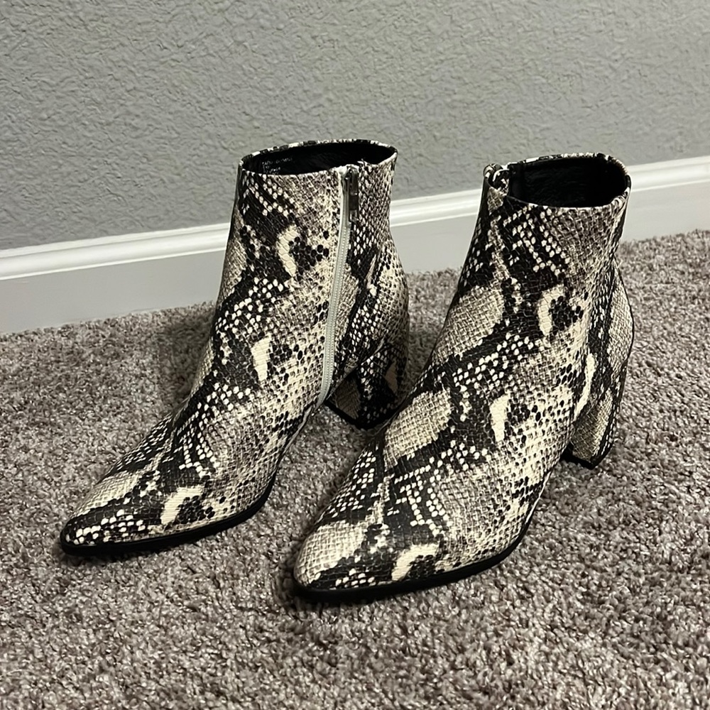 Brand new Madden Girl snakeskin booties!